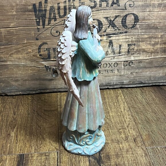 Old Time Pottery Decor 3 Angels w/ Instruments Figurines Polystone 12" - Picture 11 of 16